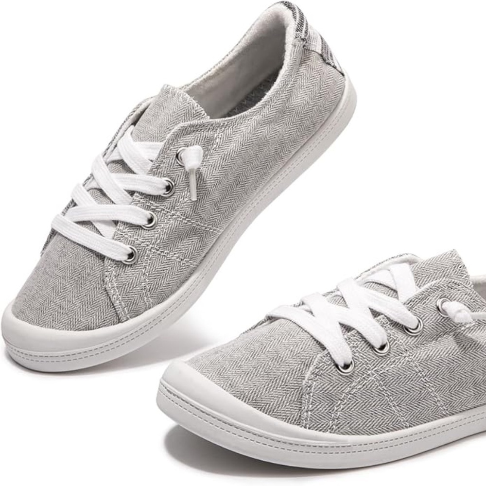 Women's Slip On Canvas Sneaker Low Top Casual Walking Shoes Classic Comfort Flat